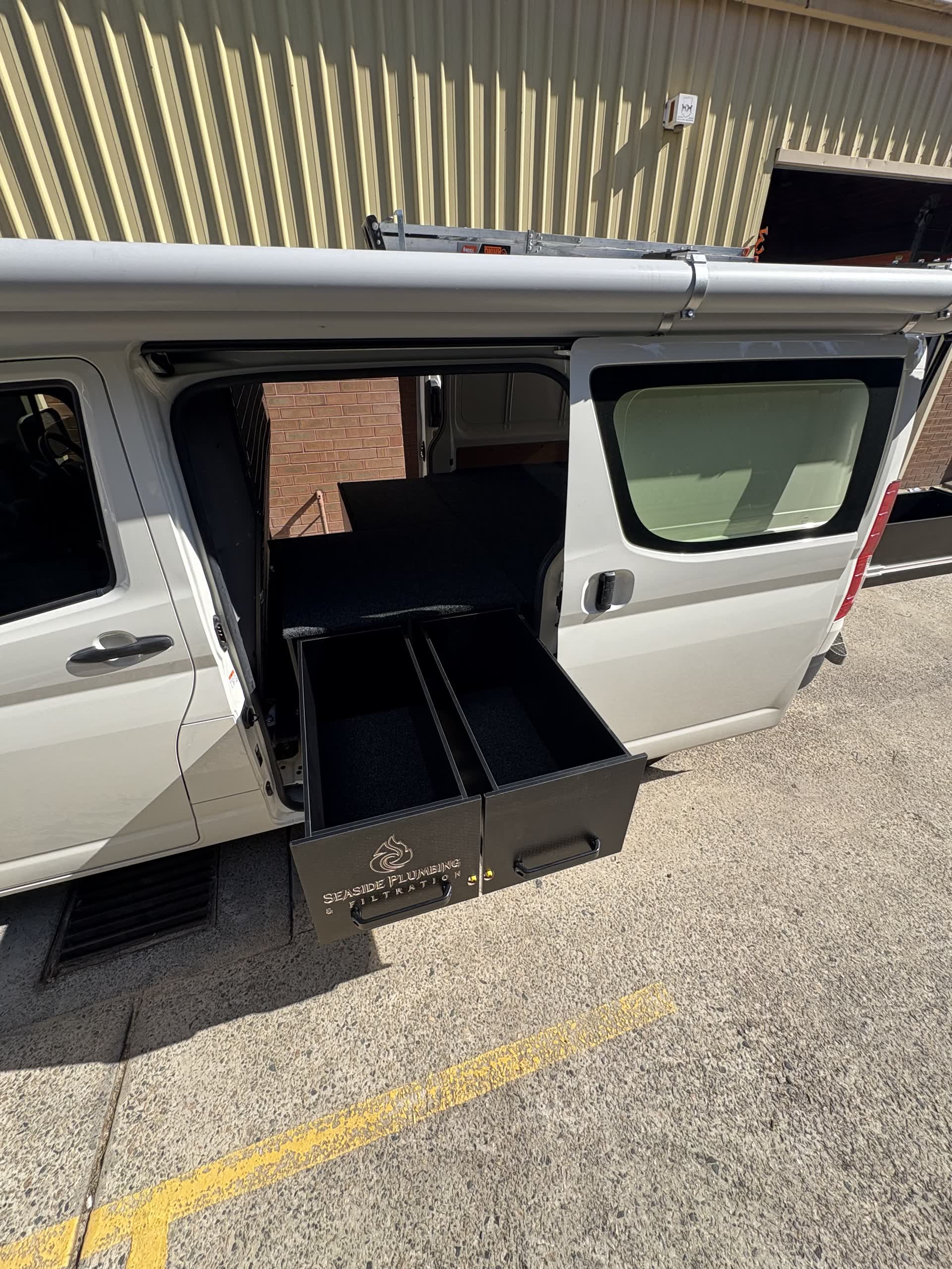 Side-door access, false floor, every tool in its place